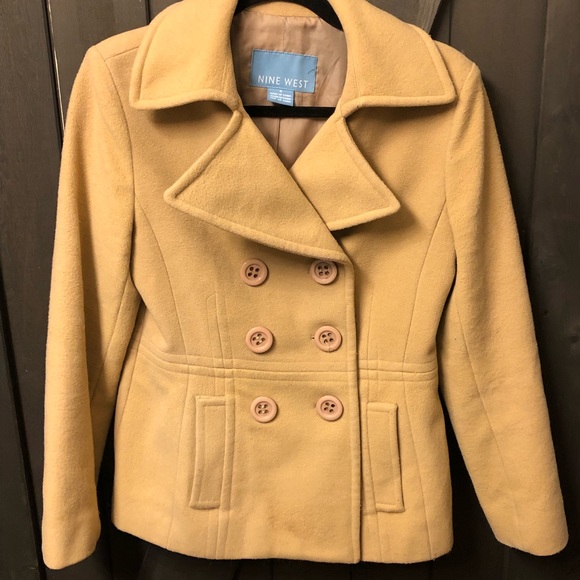 Nine West CAMEL PEACOAT PEA COAT WOOL